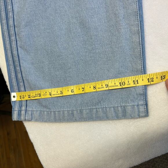 Adidas X KSENIASCHNAIDER Patchwork Wide Leg Denim High Rise Blue Jeans Size L - Picture 15 of 16